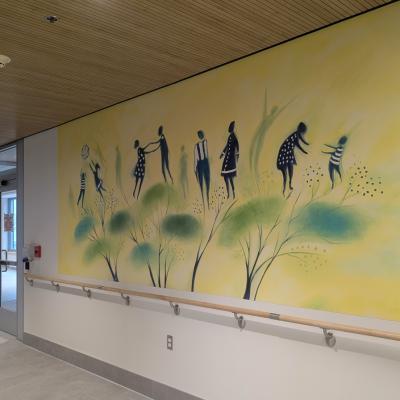 Collaboration de l'équipe SAUTOZIEUX avec l'artiste Aline Martineau pour la réalisation de la murale dans l'œuvre  ''Farandole'', projet d'intégration de l'art à l'architecture <span></span>